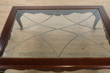 Load image into Gallery viewer, Leaded Glass Top Coffee Table with Carved Cabriole Legs