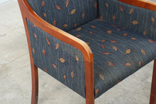 Load image into Gallery viewer, Upholstered Wood Armchair with Leaf Pattern Fabric