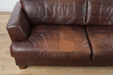 Load image into Gallery viewer, Brown Leather Sofa 90 Inch Modern Transitional Couch