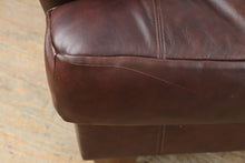 Load image into Gallery viewer, Brown Leather Sofa 90 Inch Modern Transitional Couch