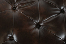 Load image into Gallery viewer, Tufted Leather Chaise Lounge, Brown Button Tufted Accent Chaise