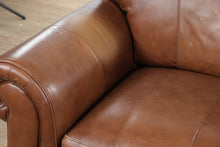 Load image into Gallery viewer, The Hamilton Rich Brown Leather Loveseat