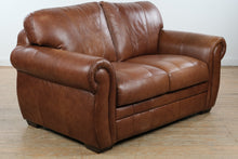 Load image into Gallery viewer, The Hamilton Rich Brown Leather Loveseat