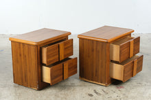 Load image into Gallery viewer, Lea Furniture Oak Two-Drawer Nightstands, Pair