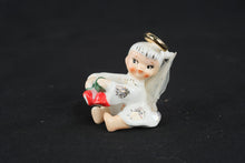 Load image into Gallery viewer, Leftons Japan Angel Figurine Ring Holder Cherry Accent Ceramic