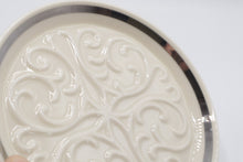 Load image into Gallery viewer, Lenox Ivory Porcelain Scrollwork Plate Silver Platinum Trim 6 Inch USA