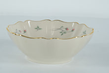Load image into Gallery viewer, Lenox “Rose Manor” Scalloped Porcelain Bowl – 5.75" Ivory with Pink Rosebuds & Gold Trim