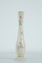 Load image into Gallery viewer, Lenox “Rose Manor” Bud Vase – 7.5" Ivory Porcelain with Pink Rose Florals & 24K Gold Trim