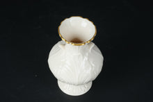 Load image into Gallery viewer, Lenox Ivory Porcelain Bud Vase Gold Trim Embossed Acanthus Leaf USA 4 5 Inch