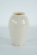 Load image into Gallery viewer, Lenox Masterpiece Collection Small Vase – 7.5" Ivory Embossed Floral Porcelain w/ 24K Gold Trim, Made in USA