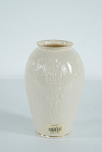 Load image into Gallery viewer, Lenox Masterpiece Collection Small Vase – 7.5" Ivory Embossed Floral Porcelain w/ 24K Gold Trim, Made in USA
