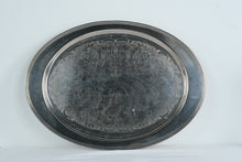 Load image into Gallery viewer, Large Oval Leonard EP Silverplate Serving Tray with Engraved Floral Design