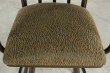 Load image into Gallery viewer, Set of Three Metal Swivel Bar Stools with Arms and Upholstered Seats