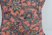 Load image into Gallery viewer, Liberty for Anthropologie Floral Throw Pillow Coral Pink Purple 19 Inch Boho