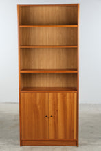 Load image into Gallery viewer, Contemporary Cherry Bookcase Cabinet with Storage Doors and Adjustable Shelves
