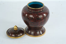 Load image into Gallery viewer, Cloisonné Enamel Ginger Jar with Floral Motif and Gilt Mounts