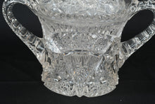 Load image into Gallery viewer, Antique Cambridge Glass Wheat Sheaf EAPG Covered Sugar Bowl Clear Pressed Glass