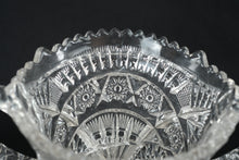 Load image into Gallery viewer, Antique Cambridge Glass Wheat Sheaf EAPG Covered Sugar Bowl Clear Pressed Glass