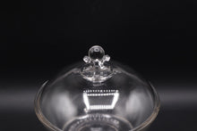 Load image into Gallery viewer, Vintage Clear Glass Covered Pedestal Compote Ball Finial 10 Inch