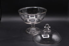Load image into Gallery viewer, Vintage Clear Glass Covered Pedestal Compote Ball Finial 10 Inch
