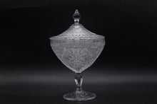 Load image into Gallery viewer, Bryce Brothers Regal Paneled Forget Me Not EAPG Covered Compote 1883