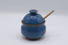 Load image into Gallery viewer, Linda Arms Studio Pottery Honey Pot Blue Glaze with Dipper