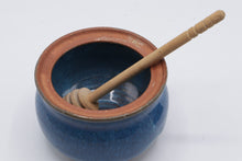 Load image into Gallery viewer, Linda Arms Studio Pottery Honey Pot Blue Glaze with Dipper