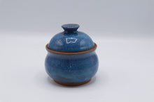Load image into Gallery viewer, Linda Arms Studio Pottery Lidded Jar Blue Glaze Sugar Bowl
