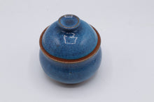 Load image into Gallery viewer, Linda Arms Studio Pottery Lidded Jar Blue Glaze Sugar Bowl