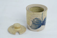 Load image into Gallery viewer, Stoneware Lidded Sugar Jar with Blue Floral Motif