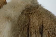 Load image into Gallery viewer, Vintage Genuine Fur Coat Womens Tan Cream Full Collar 32 Inch Length