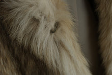 Load image into Gallery viewer, Vintage Genuine Fur Coat Womens Tan Cream Full Collar 32 Inch Length