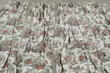 Load image into Gallery viewer, Multicolor Pastoral Toile Custom Lined Drapery Panels 4 Panel Set 88 Inch