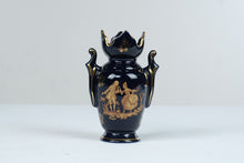 Load image into Gallery viewer, Limoges France Cobalt Blue Porcelain Gold Courting Couple Decorative Vase