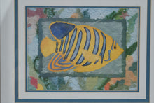 Load image into Gallery viewer, Linn Done Tropical Fish Watercolor Collage Framed Art Series 1 of 4