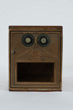 Load image into Gallery viewer, Antique US Post Office Door Lock Box Brass Wood Mail Safe Bank