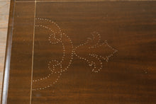 Load image into Gallery viewer, Traditional Trestle Base Coffee Table Wood Inlay Top