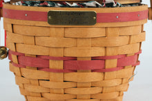 Load image into Gallery viewer, Longaberger Christmas Collection 1994 Jingle Bell Basket with Lid Handwoven USA