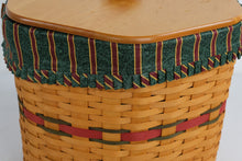 Load image into Gallery viewer, Longaberger Six-Sided Basket with Lid & Plastic Insert – Handwoven USA