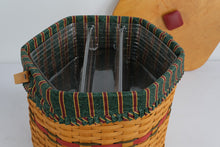Load image into Gallery viewer, Longaberger Six-Sided Basket with Lid & Plastic Insert – Handwoven USA