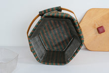 Load image into Gallery viewer, Longaberger Six-Sided Basket with Lid & Plastic Insert – Handwoven USA