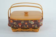 Load image into Gallery viewer, Longaberger 1997 Shades of Autumn Bountiful Harvest Basket With Wood Lid and Fabric Liner
