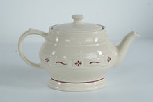 Load image into Gallery viewer, Longaberger Woven Traditions Red Teapot with Lid – Handcrafted USA Pottery