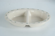 Load image into Gallery viewer, Longaberger Woven Traditions Classic Green 13” Oval Divided Vegetable Bowl