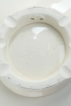 Load image into Gallery viewer, Lucinda Signed Hand Painted Ceramic Pedestal Bowl Folk Art Landscape 11 Inch