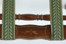 Load image into Gallery viewer, Vintage Wooden Folding Luggage Rack Green Straps Inlay Wood 22 Inch