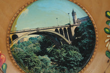 Load image into Gallery viewer, Hand-Painted Luxembourg Souvenir Wall Plate with Scenic Bridge View