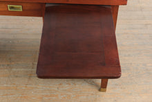 Load image into Gallery viewer, Mid Century Modern Mahogany Single Pedestal Desk with File Drawers