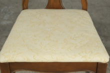 Load image into Gallery viewer, Vintage Wood Dining Side Chair with Pierced Splat Back and Upholstered Seat