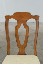 Load image into Gallery viewer, Vintage Wood Dining Side Chair with Pierced Splat Back and Upholstered Seat